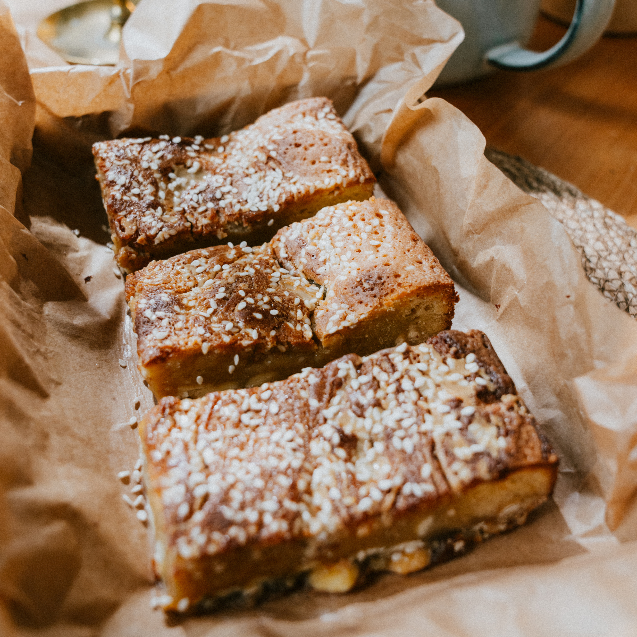 Harvest Truth: tahini & raw honey blondie