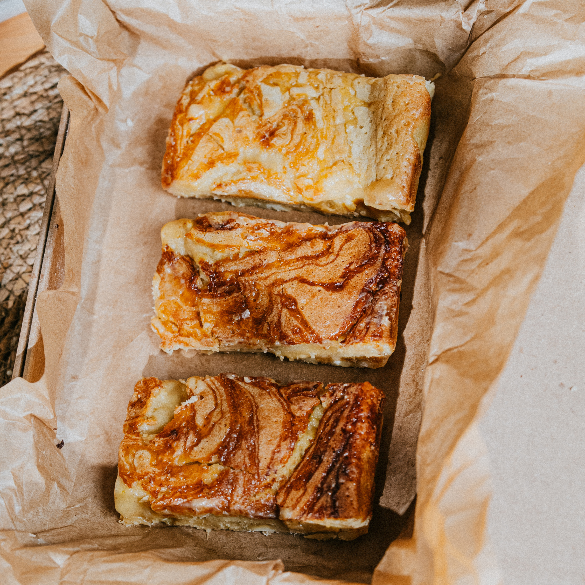 Whole Grace: white miso caramel blondie